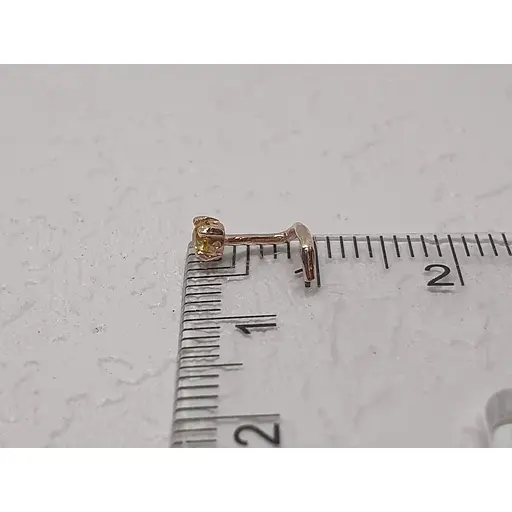 Золота сережка-пірсинг Dear в ніс Dear с фіанітом. 1017.3 Жовтий - фото 4