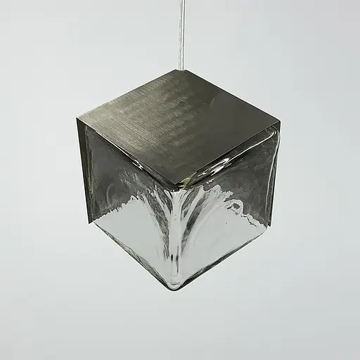 Підвіс в хромовому корпусі із прозорим квадратним плафоном Line.F MJ 89 CR - фото 4