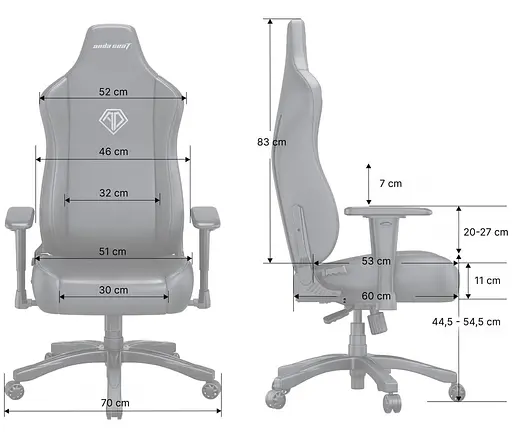 Ігрове крісло Anda Seat Novis L Fabric Gray (AD23-L-01-G-F) - фото 6