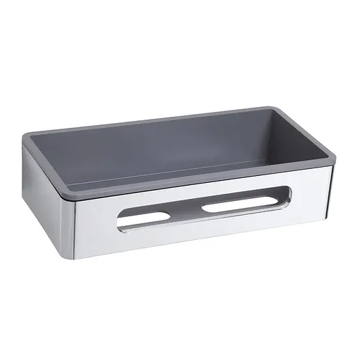 Мыльница прямоугольная пластиковая Bemeta Cytro 102308226, Хром - фото 1