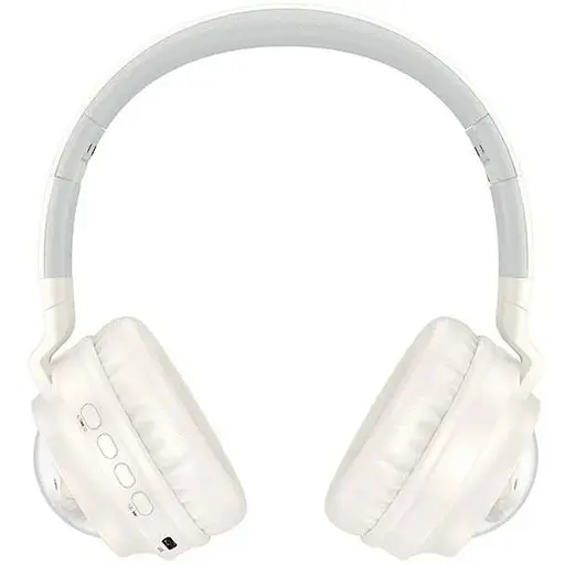 Бездротові навушники Hoco W50, накладні, BT5.3, AUX, TF, 400mAh, 12h, з підсвічуванням RGB, milky white