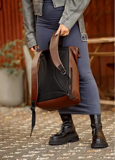 Жіночий рюкзак Sambag RollTop Milton шоколадний 41 х 30 х 16 см (24211020) - фото 11