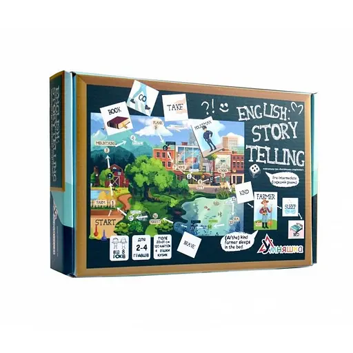 Настольная игра-бродилка "English storytelling" УМНЯШКА 2101 Pre-Intermediate (A2) - фото 1