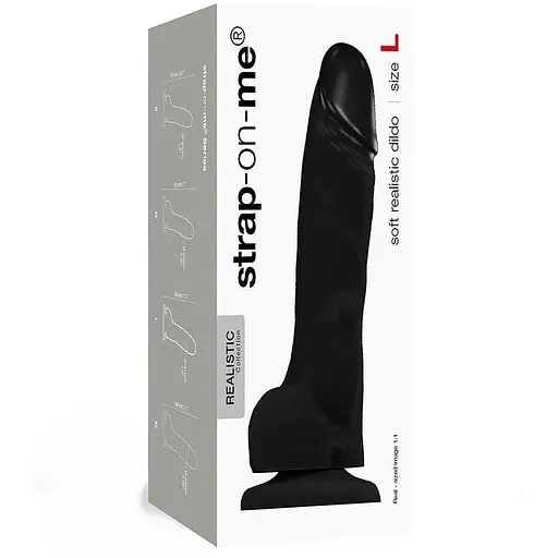 Реалістичний фалоімітатор Strap-On-Me SOFT REALISTIC DILDO Black - Size L