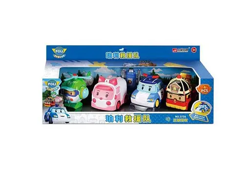Набір фігурок 3758 Робокар Полі 4 машинки, в коробці (6975666261123) - фото 1