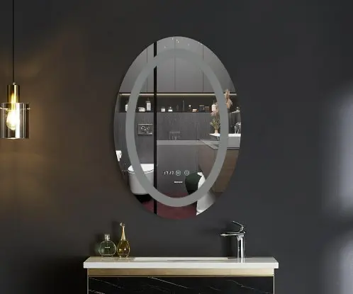 Дзеркало Mixxus PLAIN MV02-60x80 з LED Touch, Anti-fog, димером, регулюванням яскравості, годинником (MI6933) - фото 4