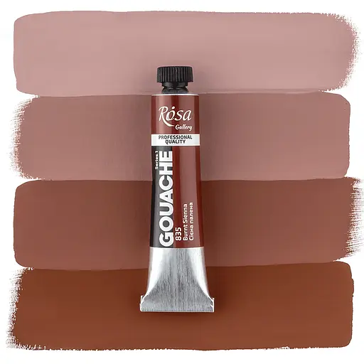 Краска гуашевая Сиена жженая (835) туба 20 мл Rosa Gallery - фото 2