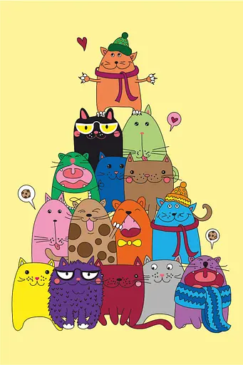 Полотно на картоне с контуром Rosa Start Яркие котики 20х30 хлопок акрил - фото 2