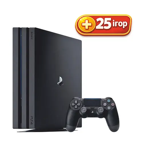 Консоль Sony PlayStation 4 PRO 1TB Black ПЗ12 обслугована + Геймпад бездротовий DualShock 4 + 25 ігр + гарантія б/в - фото 1