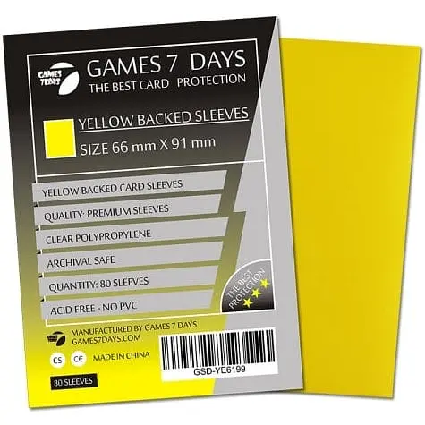 Аксесуар Games 7 Days Протектори для карт Games7Days 66 х 91 мм MTG, 80 шт. Yellow PREMIUM (GSD-YE6691)
