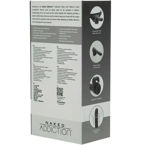 Вібро-фалоімітатор з ротацією та пульсацією Addiction Naked 8.6 Noir - фото 11