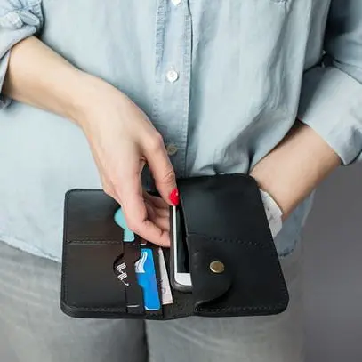 Кожаный портмоне Middle черный - фото 3