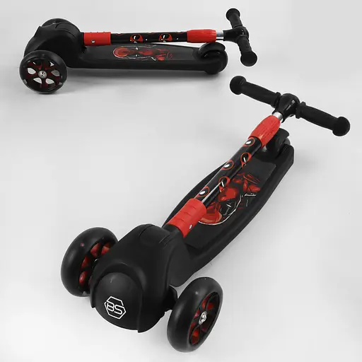 Самокат Best Scooter 13х30х58-71.5 см Чорно-червоний 000231654 - фото 6