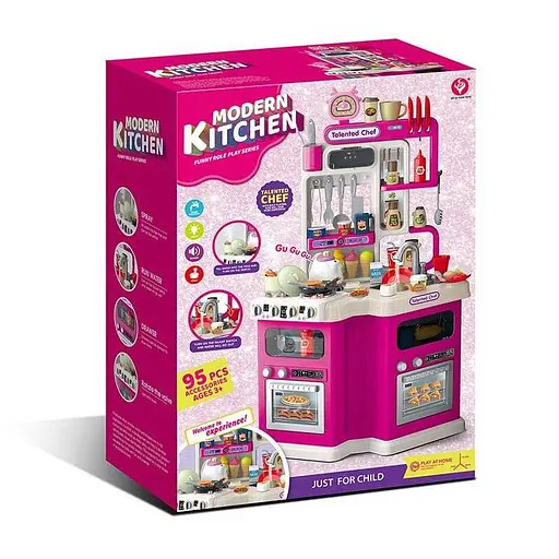 Кухня 922-181 висота 92 см, помпова подача води, парогенератор, звук, світло, 113 аксесуарів, в коробці (6967587401023) - фото 1