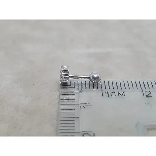 Срібна сережка для пірсингу хеліксу Ірій з фіанітами. 40108ШТ - фото 5