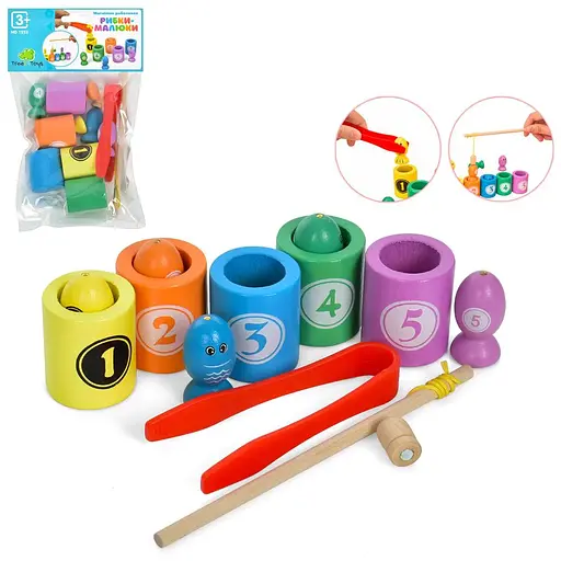 Деревянная игрушка Рыбалка магнитная, 24x14.5x4 см, MD1939