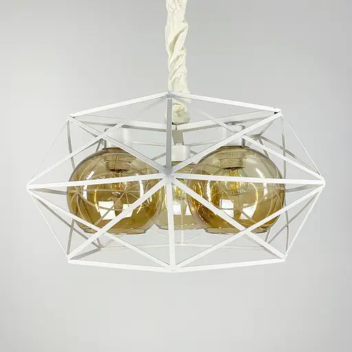 Люстра в білому корпусі з плафонами янтар або графіт Line.F Колір плафона Графітовий - фото 1