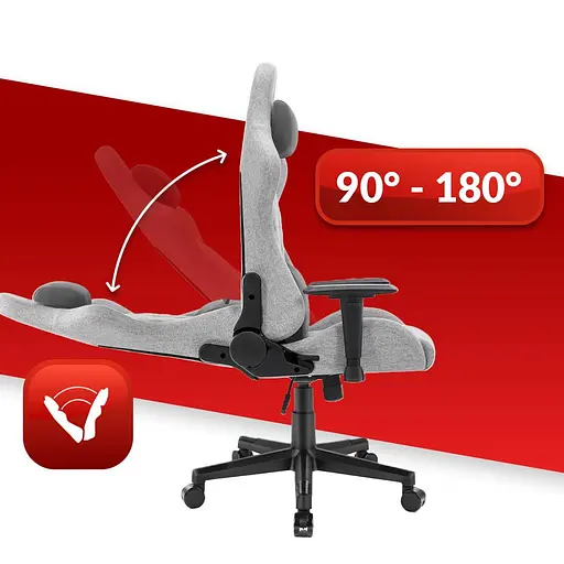 Компьютерное кресло Hell's Chair HC-1006 Grey-Black ткань - фото 5