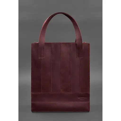 Шкіряна жіноча сумка шоппер Бетсі бордова Crazy Horse - фото 1