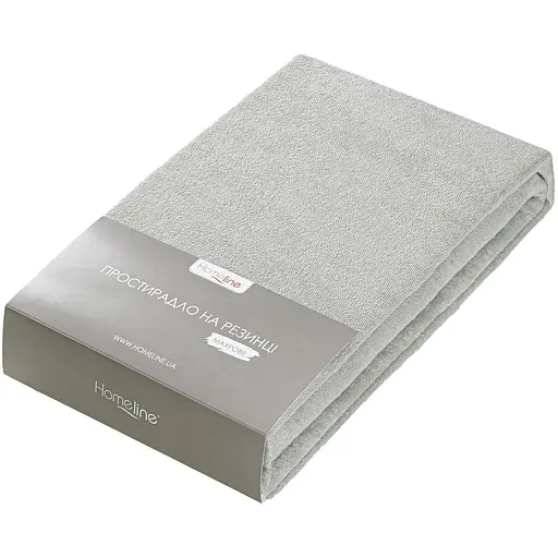 Простирадло махрове на резинці Home Line 200x200х20 см сірий (195129)