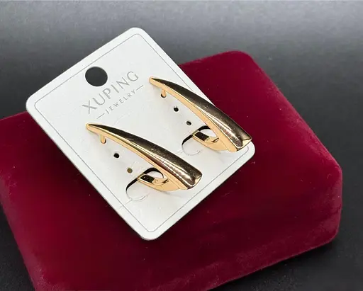 Сережки стріли Xuping гіпоалергенне медичне золото з англійською застібкою прикраса для щоденного образу - фото 1