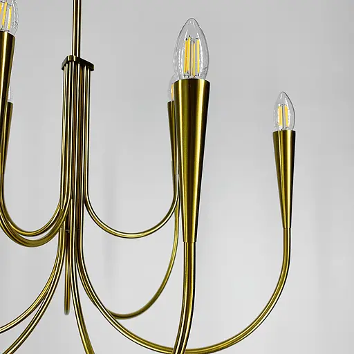 Изысканная золотая люстра ODENSA на 9 ламп Line.F MJ 107/9 - фото 3