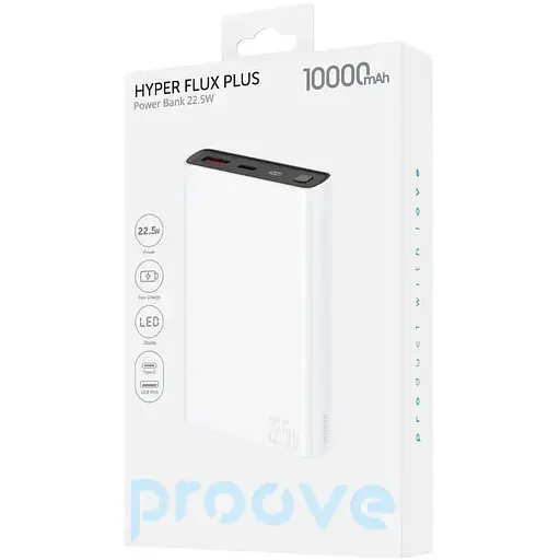 Павербанк Proove Hyper Flux White 10 000 mAh / 22.5 Вт (PBH120120002) - фото 3