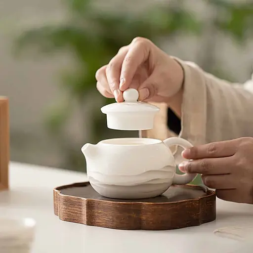 Чайник СиШи Белый Фарфор Далекие Горы, 210 мл - фото 7