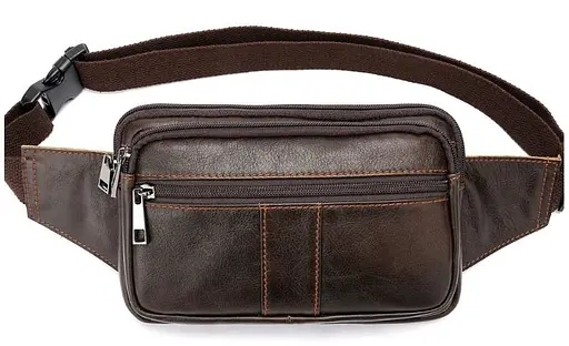 Чоловіча шкіряна сумка на пояс Vintage 20х13х3 см sum0014990 - фото 1