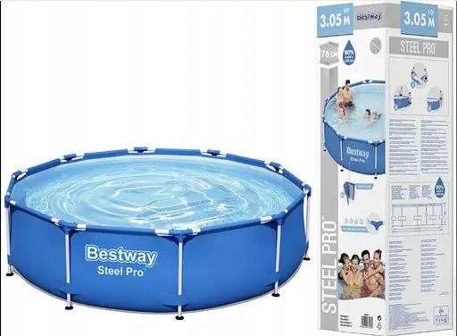 Каркасний круглий басейн Bestway Steel Pro 305×76 см, об’єм 4678 л, без фільтра - фото 1