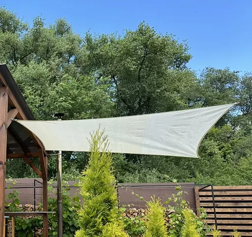 Тент навіс затінюючий прямокутний 3х6м сітка (Молочний) - фото 7