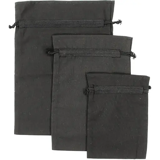 Мішечок із бавовни Rosa Talent 25х35 см чорна бавовна 135 г/м2   - фото 4