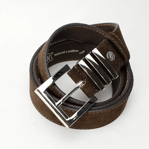 Ремінь жіночий замшевий JK-4066 коричневий зі сріблястою пряжкою (120 см) - фото 3