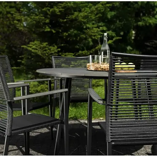 Комплект садовой мебели Di Volio Arona 6+1 черный/серый - фото 5