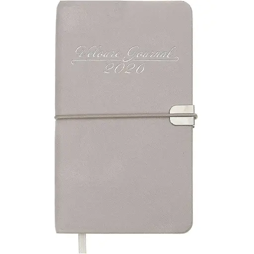 Щотижневик датований Buromax Velour 2026 85 x 153 мм штучна шкіра світло-сірий (BM.2891-20)