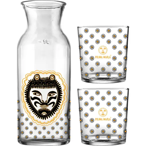 Набір для напоїв Concept Glass Prima Maria Лев графін 1 л та склянки 350 мл 2 шт. (PM/10135) - фото 1