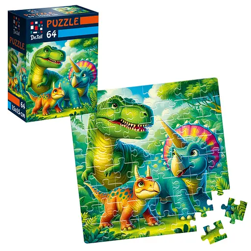 Пазли De.tail Доісторичні друзі, 64 деталі, DT1234-08