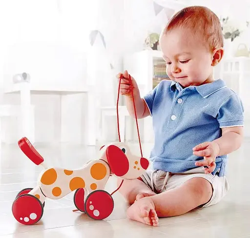 Дерев'яна каталка Hape Песик E0347 Іграшка для прогулянок - фото 6