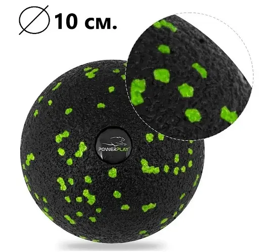 Набір для масажу та йоги PowerPlay PP_4093 EPP (3 м'ячики + валик масажер 15*5,3 см) Green + гумка 5,5 кг (PP_4093_Green) - фото 6