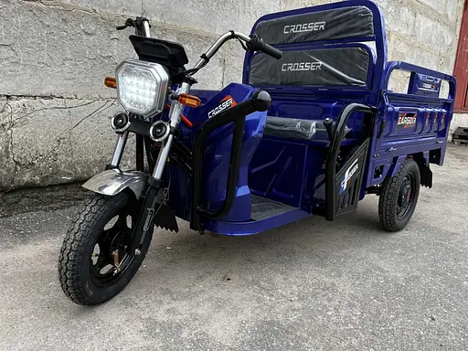 Грузовой электроскутер-самосвал трехколесный CROSSER Cargo 13" (1500W 60V, 32Ah) Синий - фото 10