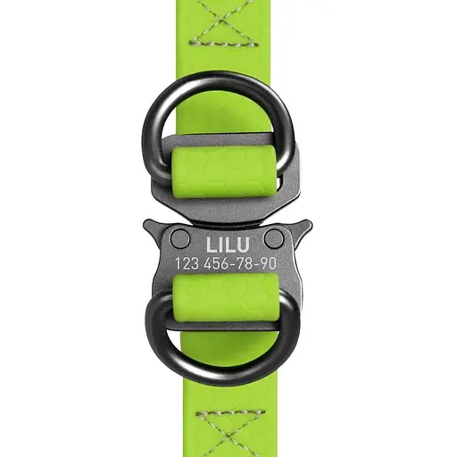 Шлея для собак Waudog Waterproof водостійка з QR паспортом, металічна пряжка-фастекс, салатовий - фото 3