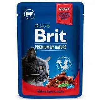 Набор влажных кормов Brit Premium Cat Pouch Семейная тарелка для кошек ассорти из 4 вкусов 12 шт. х 100 г - фото 8