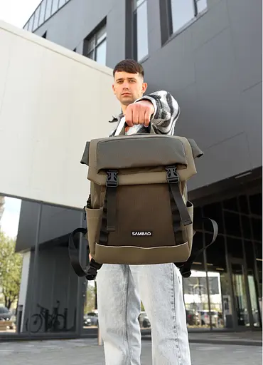 Чоловічий рюкзак Sambag Aura хакі 39 х 29 х 13 см (24551119m) - фото 2