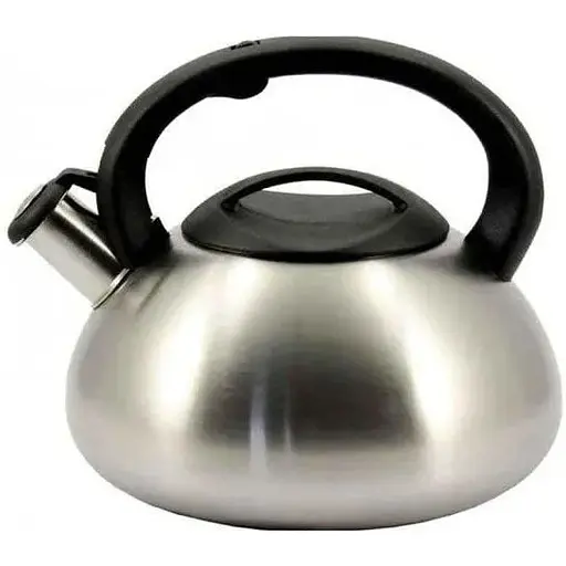 Чайник Zauberg из нержавейки и свистком черная ручка 3л ZB-007 001