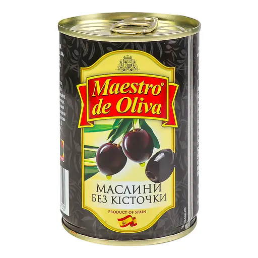 Уценка. Маслины Maestro de Oliva черные без косточки 280 г (439060)