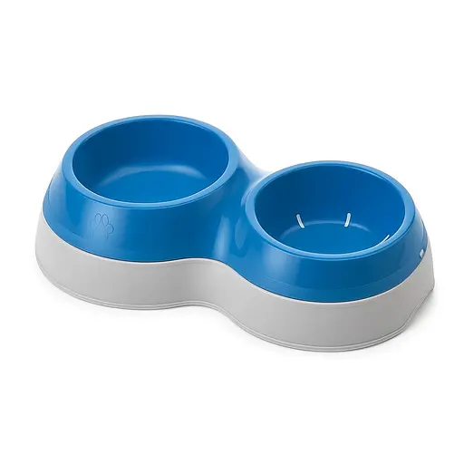 Миска для корма с двойным дном для воды Large 44x27x12h, синий