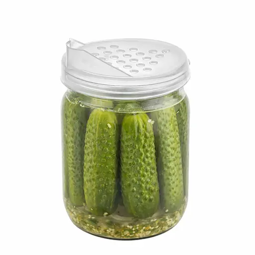 Крышка-дуршлаг полиэтиленовая на банку сливная для слива рассола, маринада, компота из банки Белый 87996 - фото 6