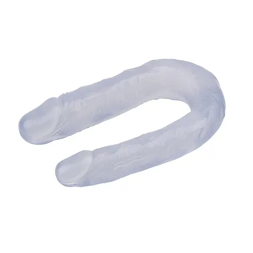 Двосторонній фалоімітатор Hi-Rubber Born To Create Pleasure 13 Inch 34 см прозорий - фото 5