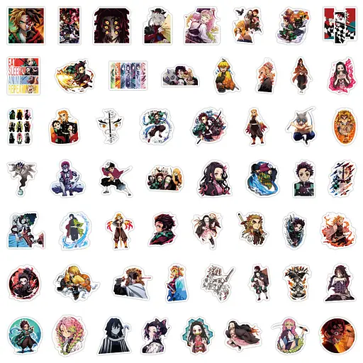 Стікерпак Набір наклейок GeekLand Клинок, що розсікає демонів Demon Slayer 50 штук 2457264115 - фото 2