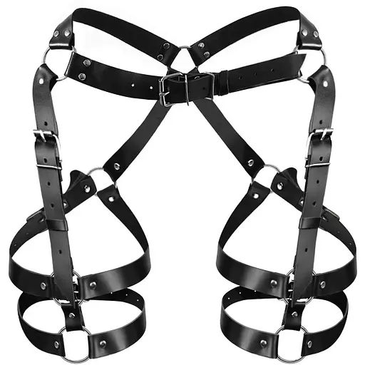 Гартеры Art of Sex Claire, натуральная кожа, размер L-2XL, цвет черный - фото 3